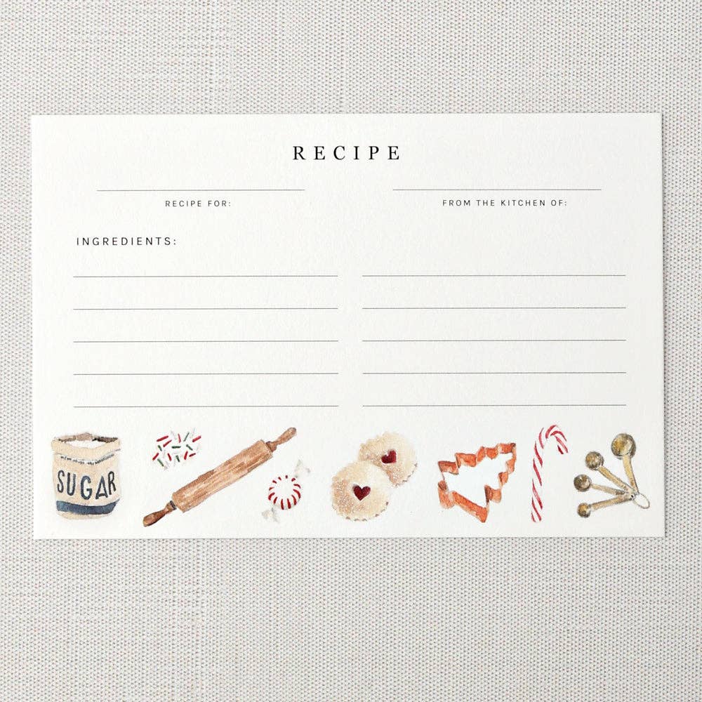 christmas baking recipe cards - The Preppy Bunny