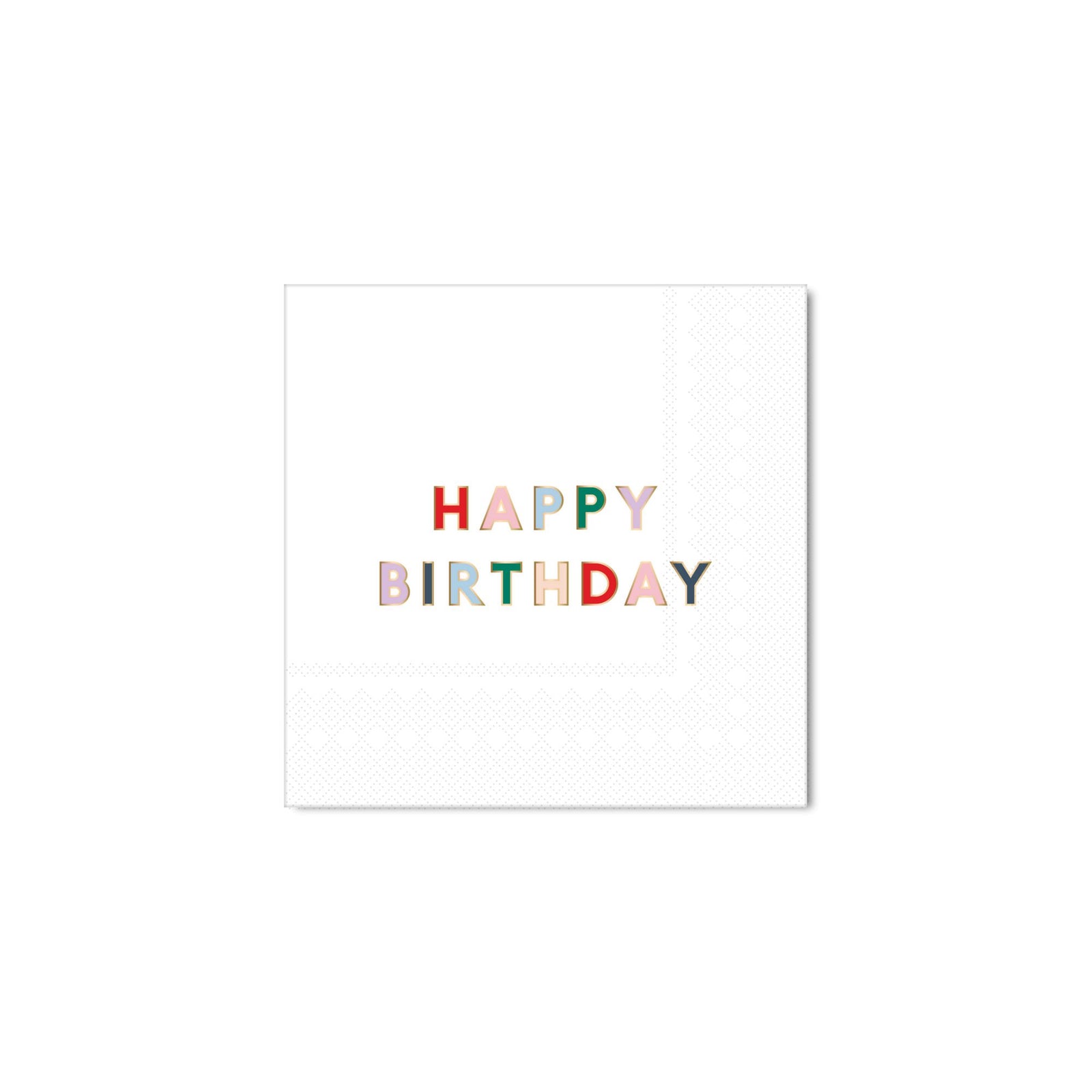 Blanc White Happy Birthday Paper Cocktail Napkins - The Preppy Bunny