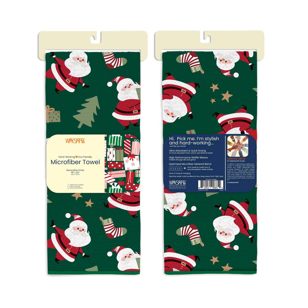 Santa's Gifts Christmas Microfiber Kitchen Towel - The Preppy Bunny