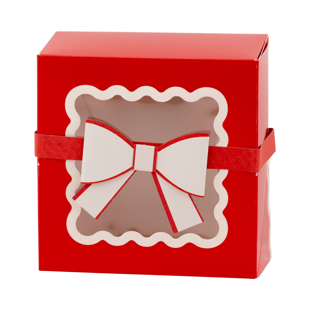 Red Bow Ric Rac Cookie Box - The Preppy Bunny