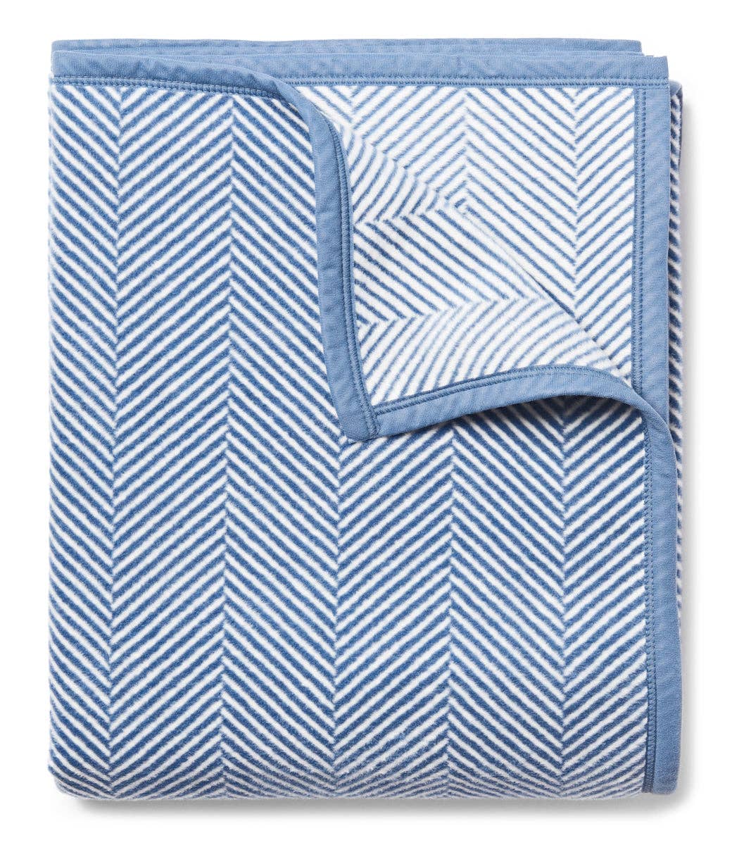 Harborview Herringbone Cornflower Blanket by ChappyWrap - The Preppy Bunny