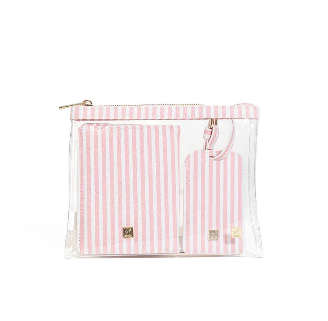 Luxe Travel 3 piece Set in Pimlico Dusty Rose Stripe - The Preppy Bunny