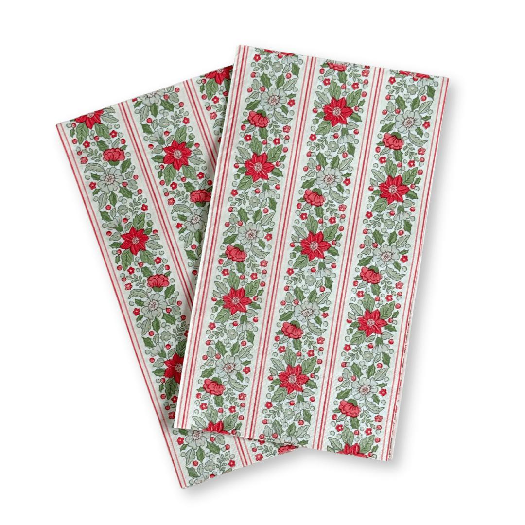 Hearth & Holly Vintage Floral Striped Guest Napkins (24pcs) - The Preppy Bunny