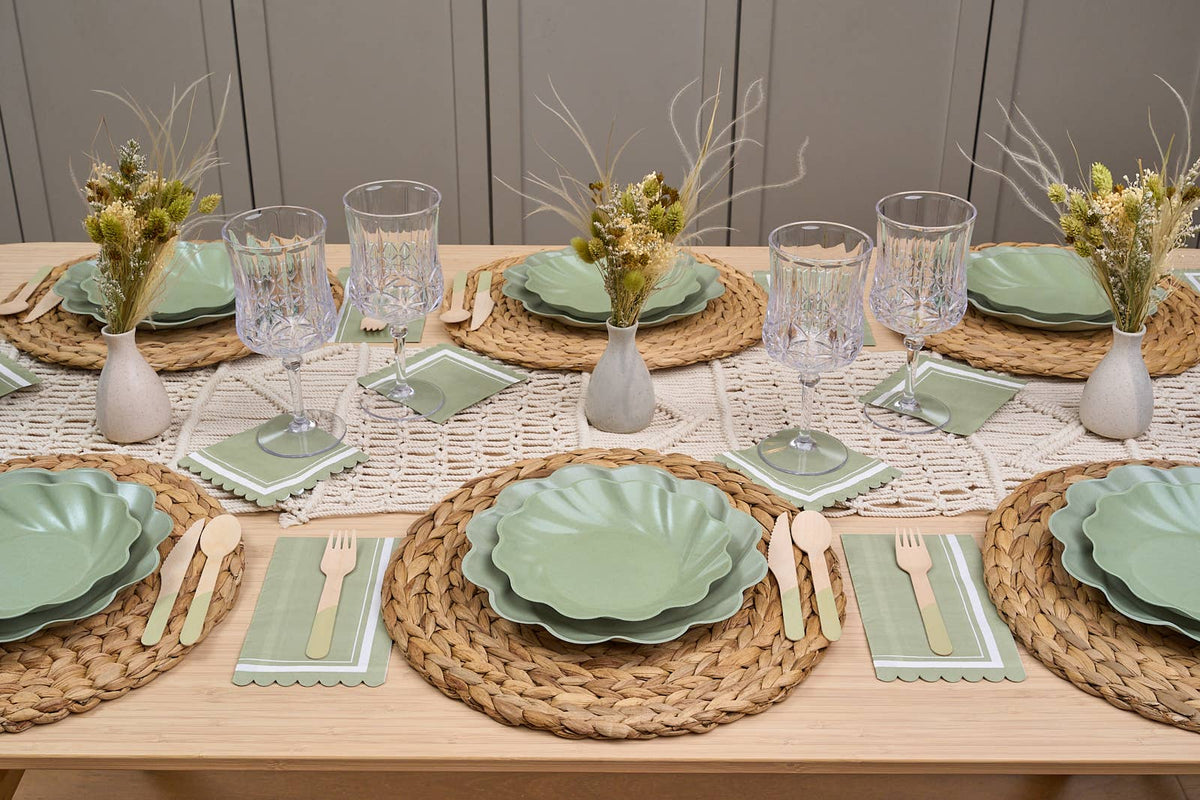 Bamboo Dinner Plates in Sage - 8 plates