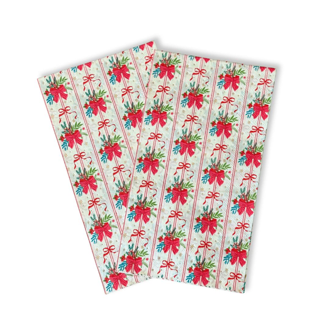 Ribbons & Cheer Gingerbread Bow Guest Napkins (24pcs) - The Preppy Bunny