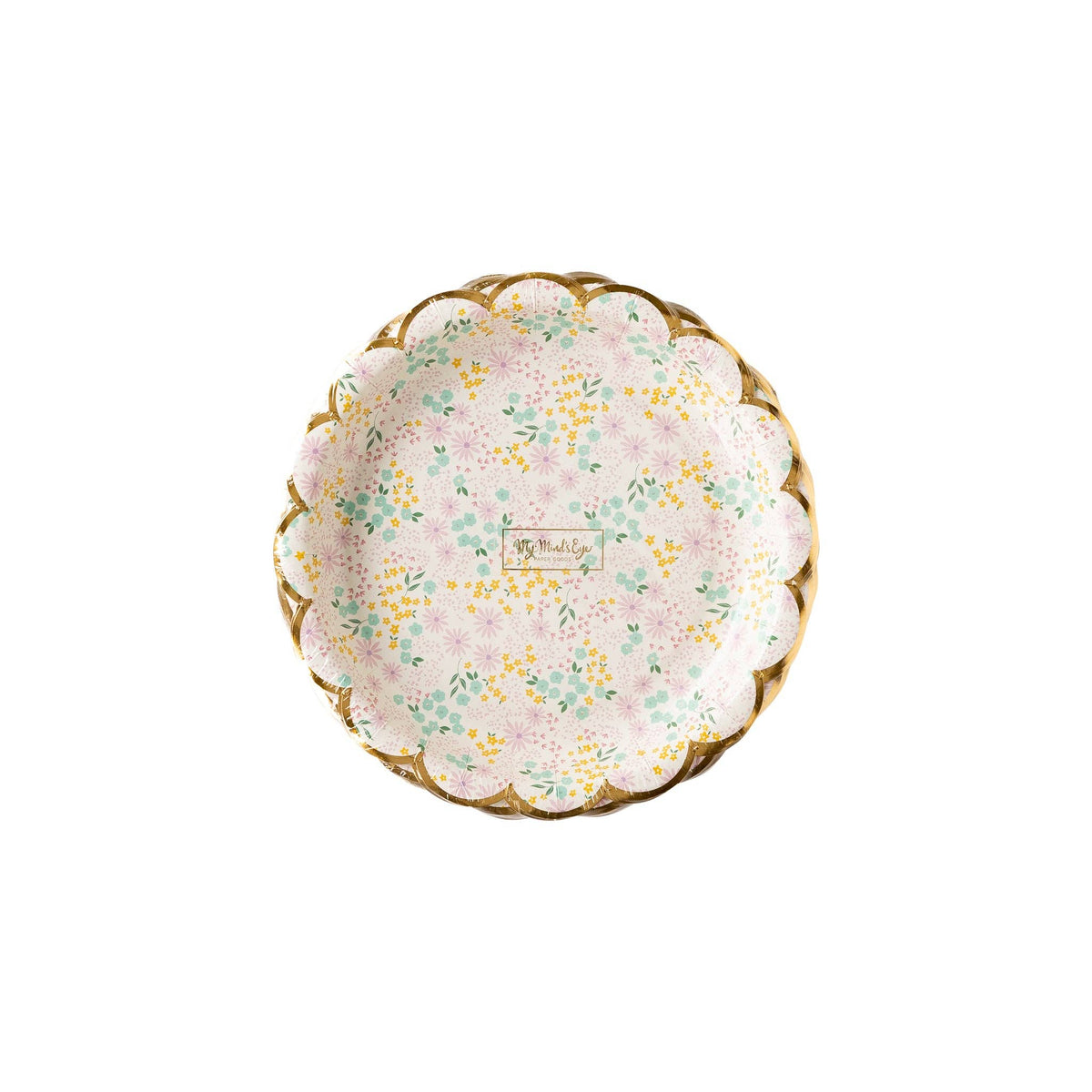 Ditsy Floral Round Scallop 7&quot; Plate - The Preppy Bunny