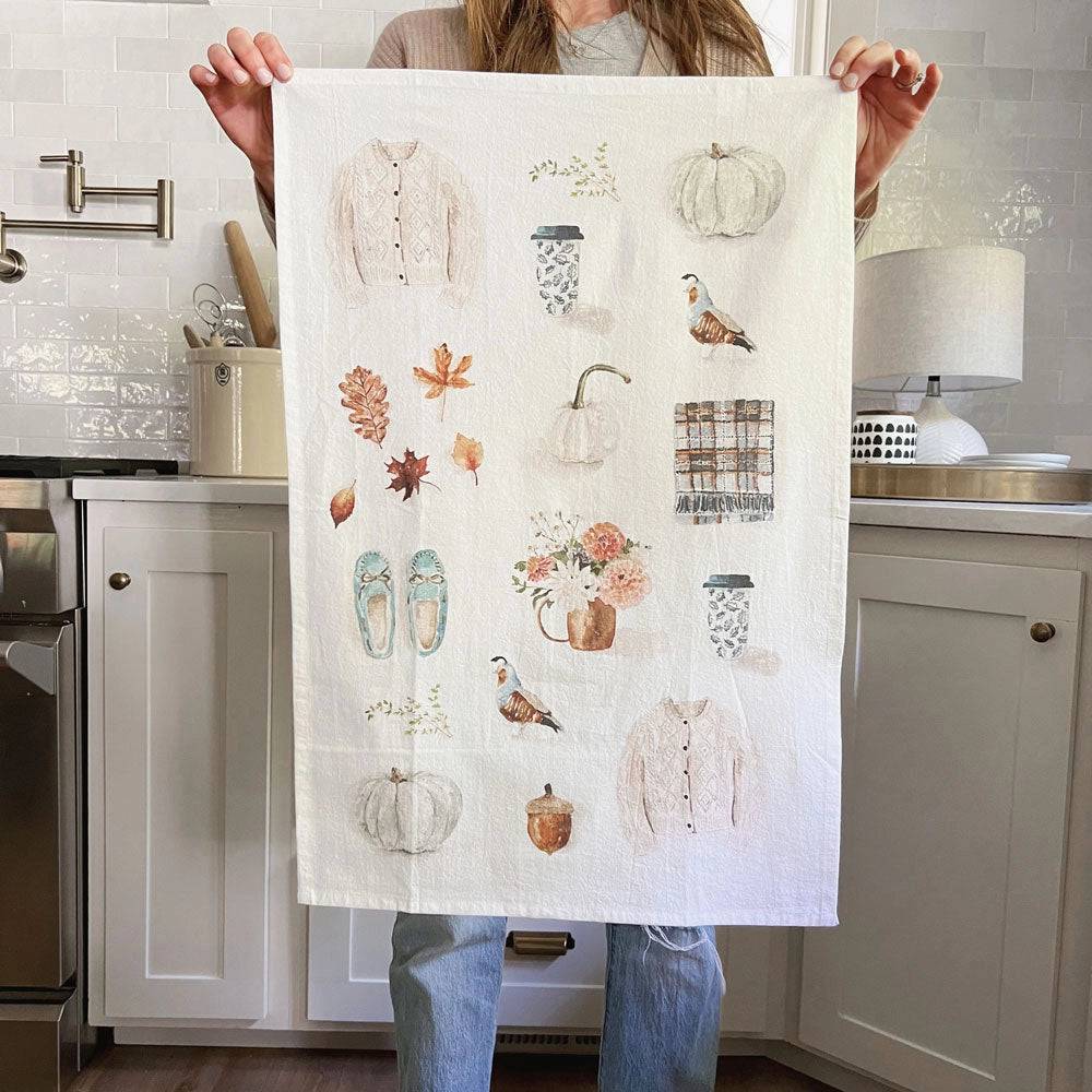 Autumn Tea Towel - The Preppy Bunny