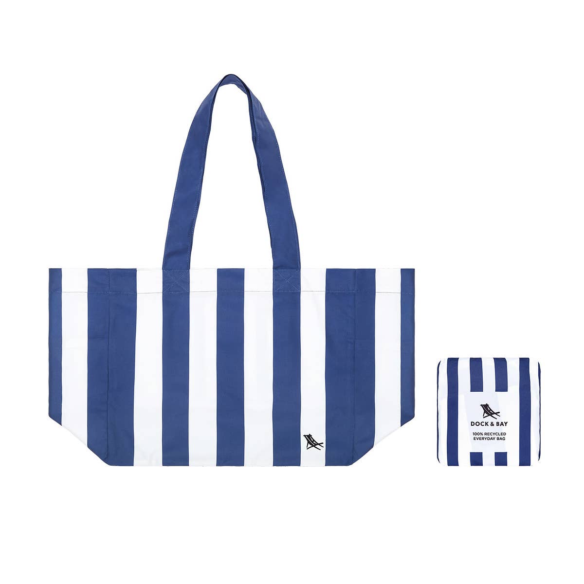 Navy Blue Stripe Dock & Bay Everyday Tote Bag - The Preppy Bunny