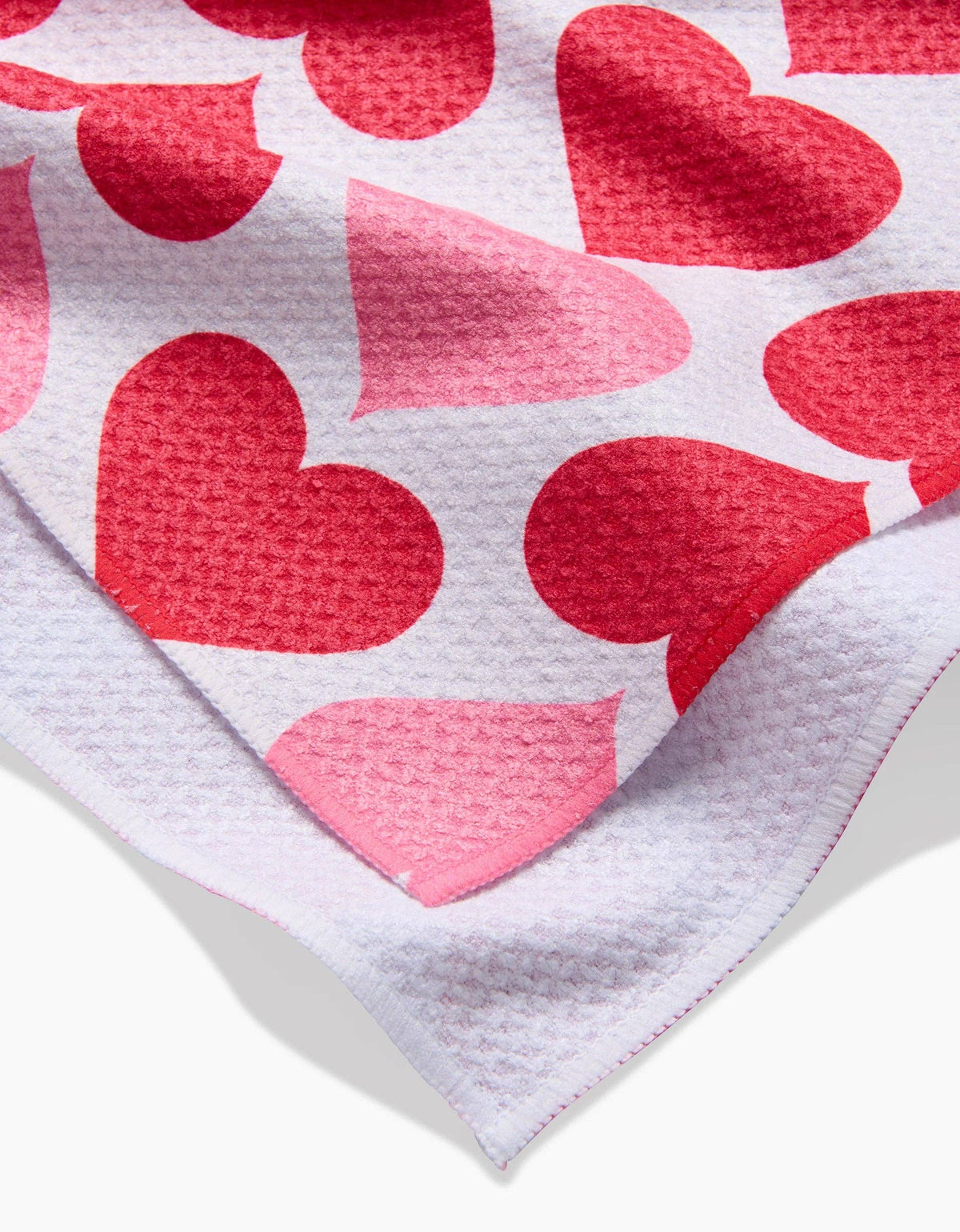 Blushing Hearts Tea Towel by Geometry