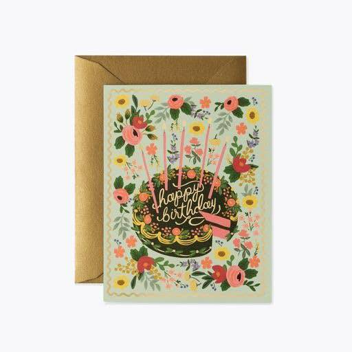 Floral Cake Birthday Card - The Preppy Bunny
