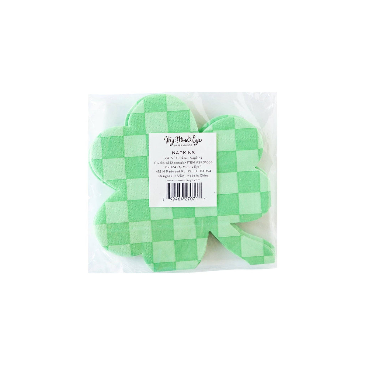 Checkered Shamrock Paper Napkins - The Preppy Bunny