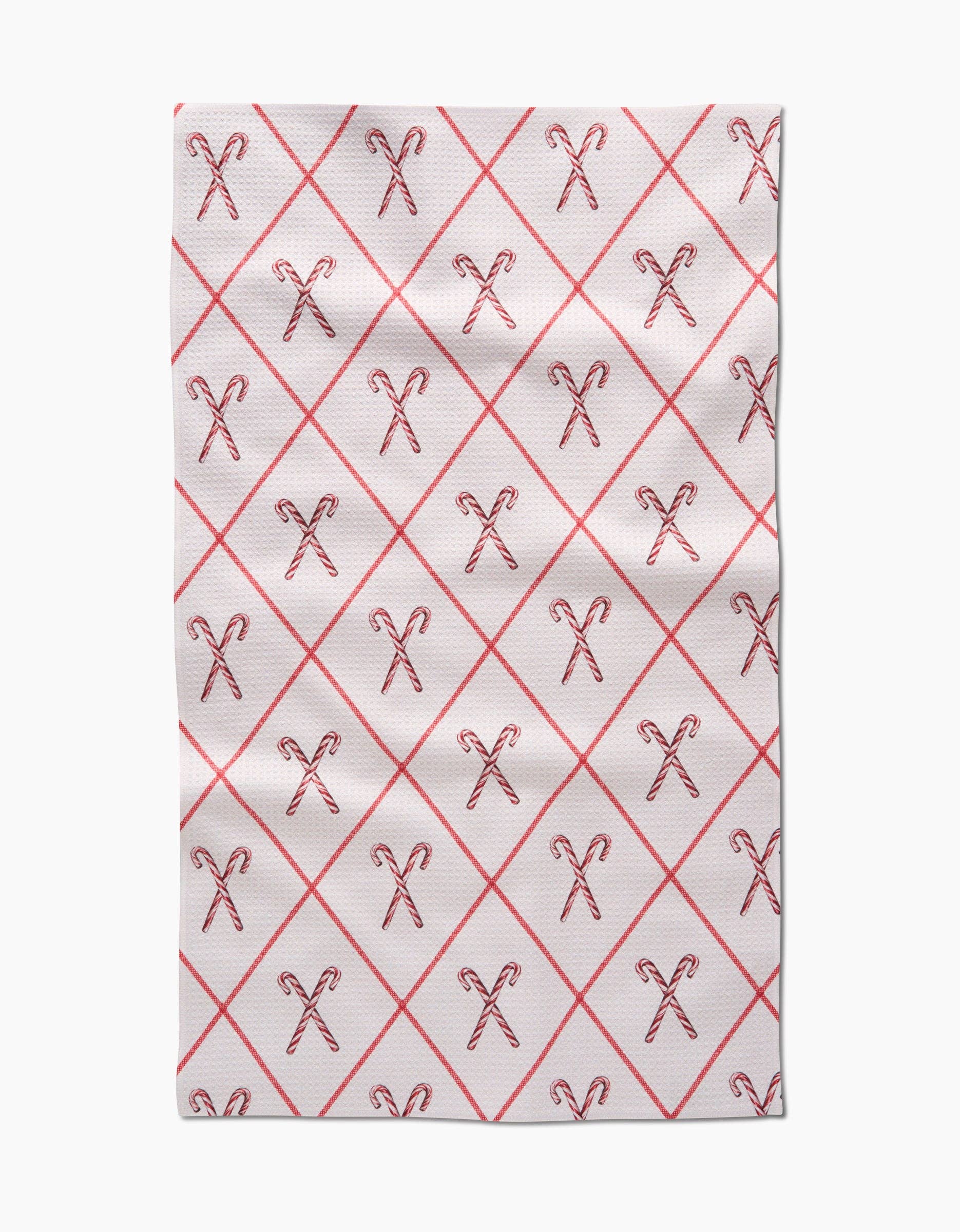 Festive Candy Canes Tea Towel by Geometry - The Preppy Bunny