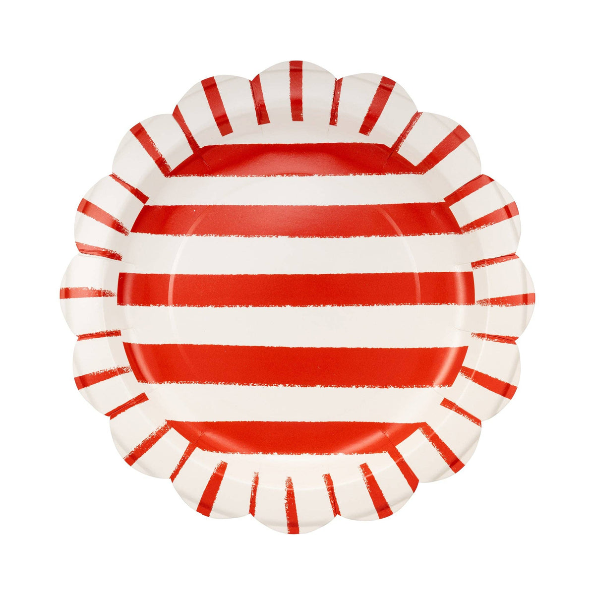 Red Striped Paper Plates - 11" - The Preppy Bunny