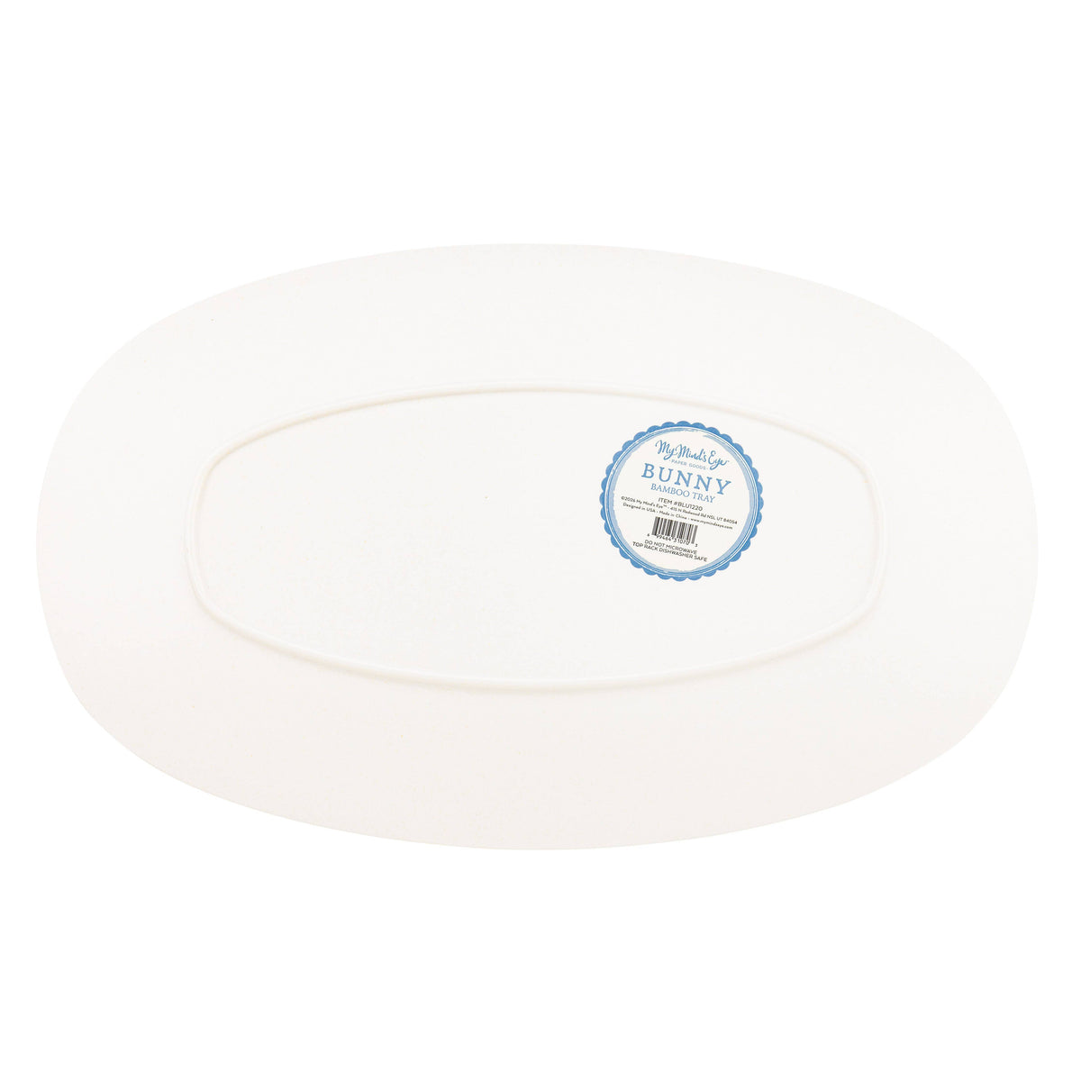 Bunny Oval Bamboo Tray - The Preppy Bunny