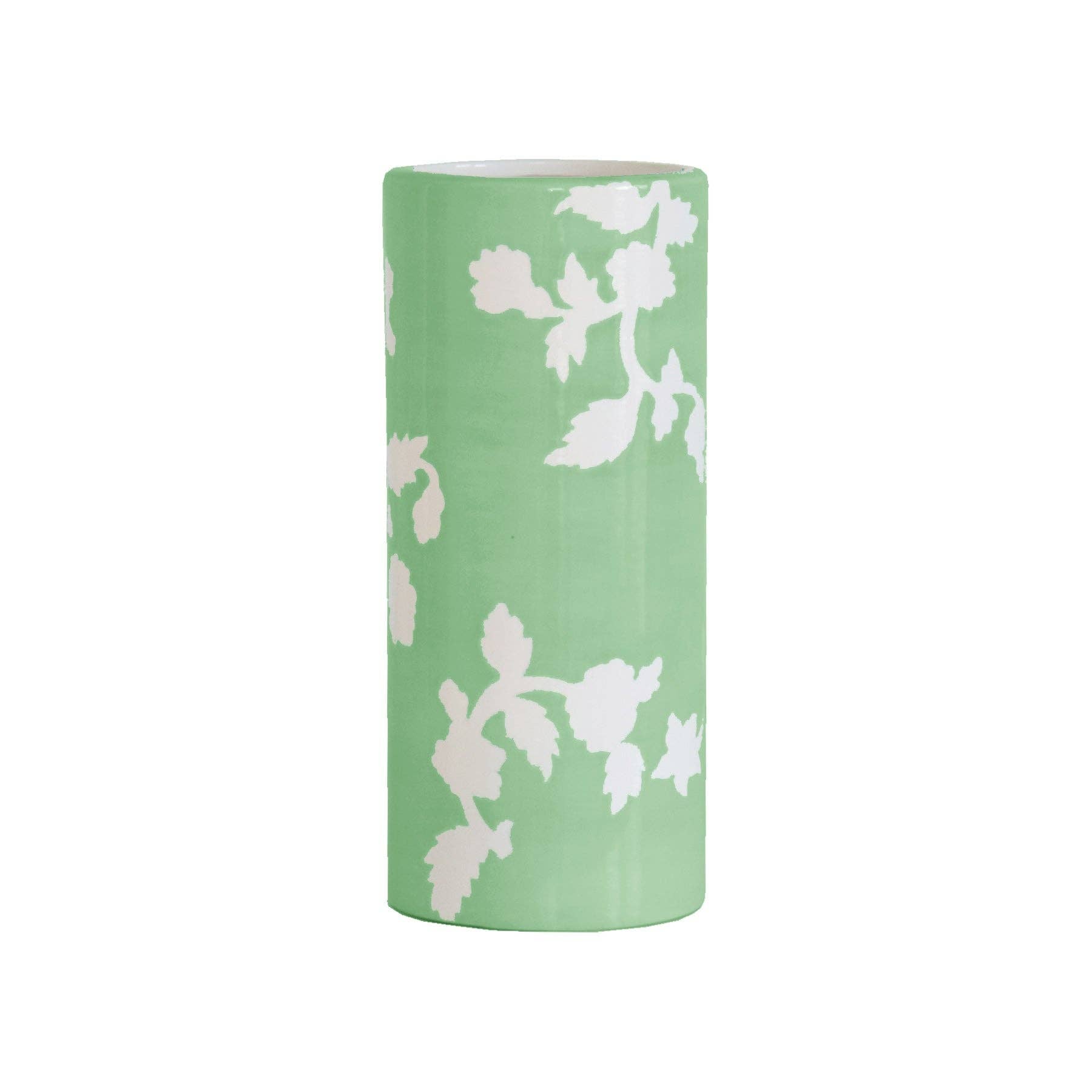 Chinoiserie Dreams Column Vase in Cabbage Patch Green - The Preppy Bunny