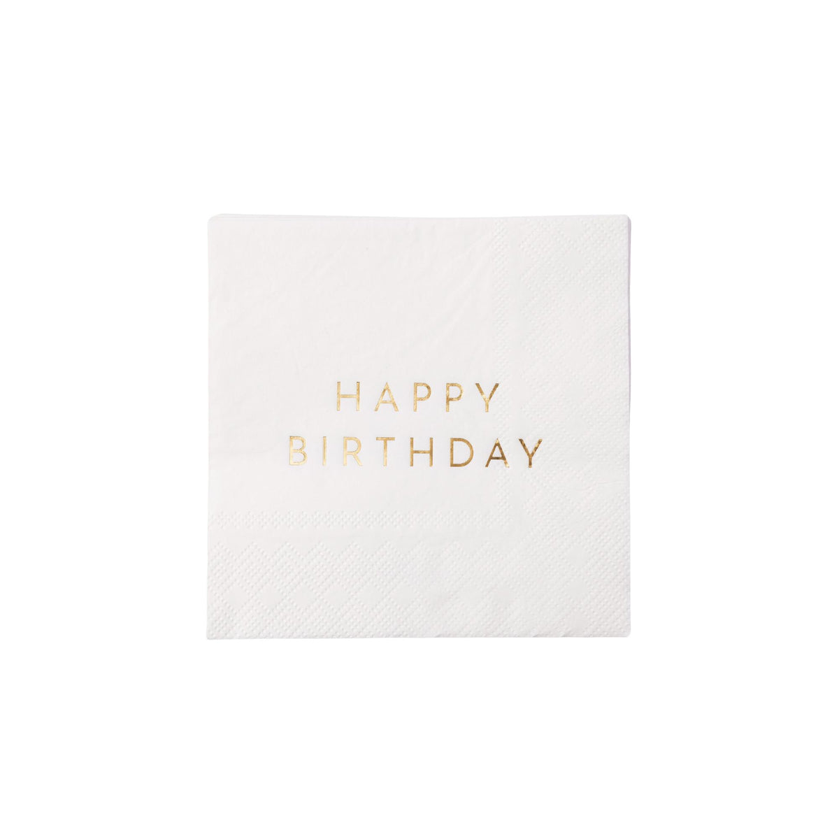 WHITE & GOLD SIGNATURE HAPPY BIRTHDAY COCKTAIL NAPKINS - The Preppy Bunny