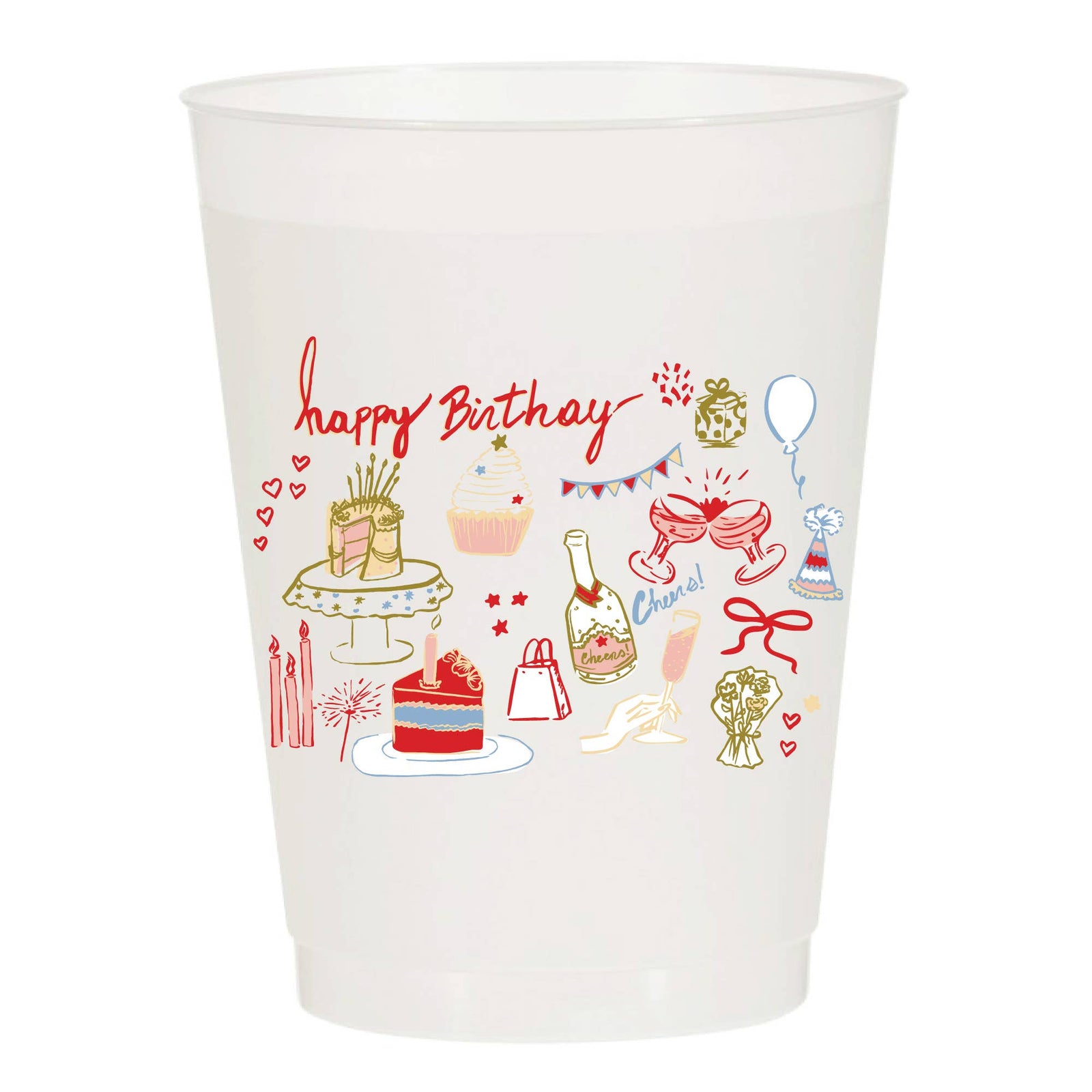 Happy Birthday Icons Frosted Cups - Birthday - The Preppy Bunny