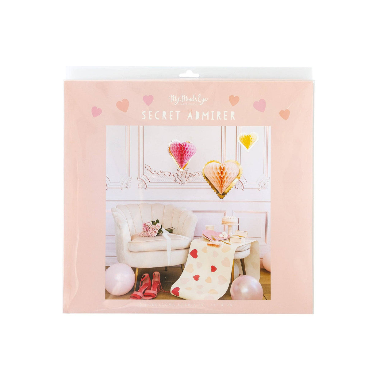 Secret Admirer Honeycomb Hanging Hearts - The Preppy Bunny