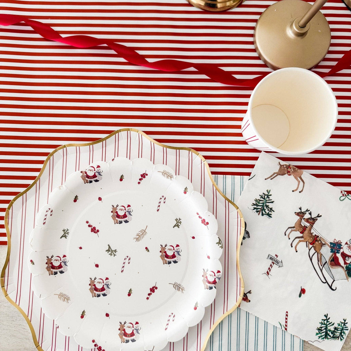 Red Striped Paper Table Runner – 19.5” x 150” - The Preppy Bunny