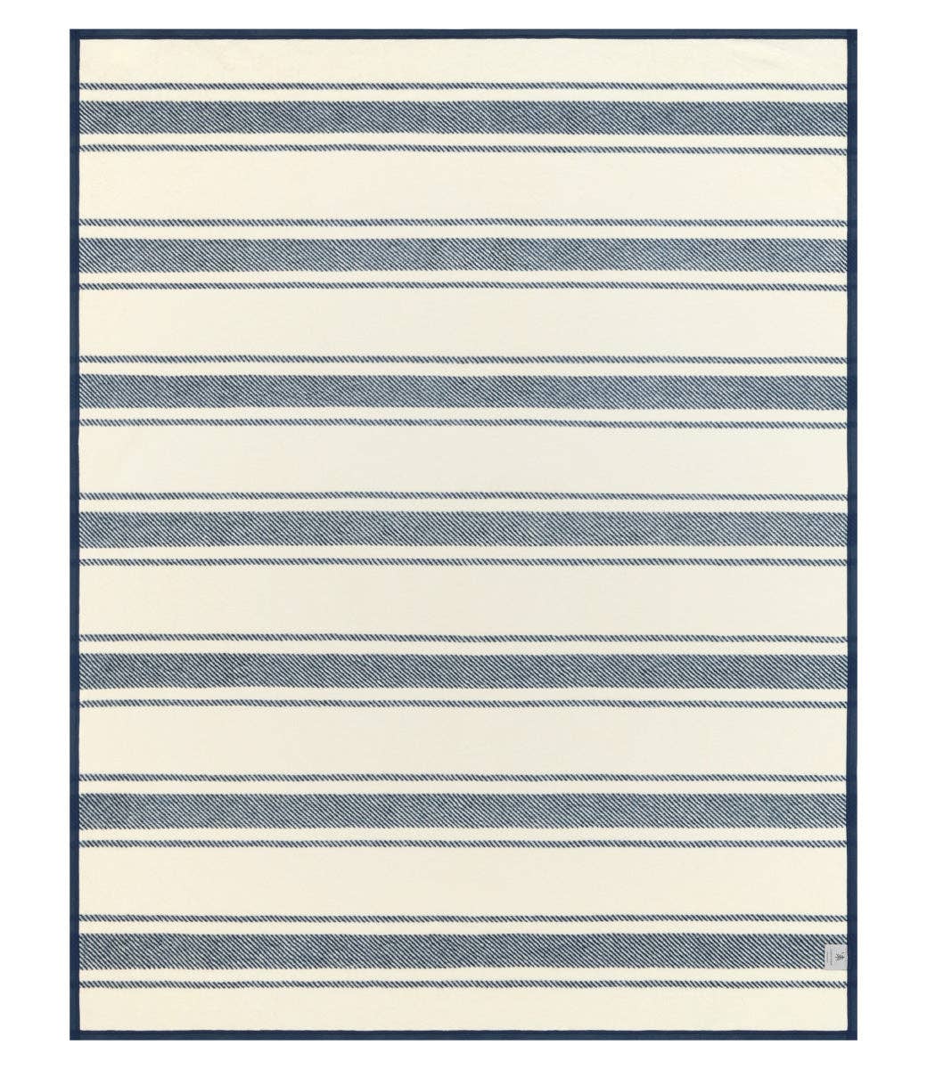 Dockside Stripe Navy Blanket by ChappyWrap - The Preppy Bunny