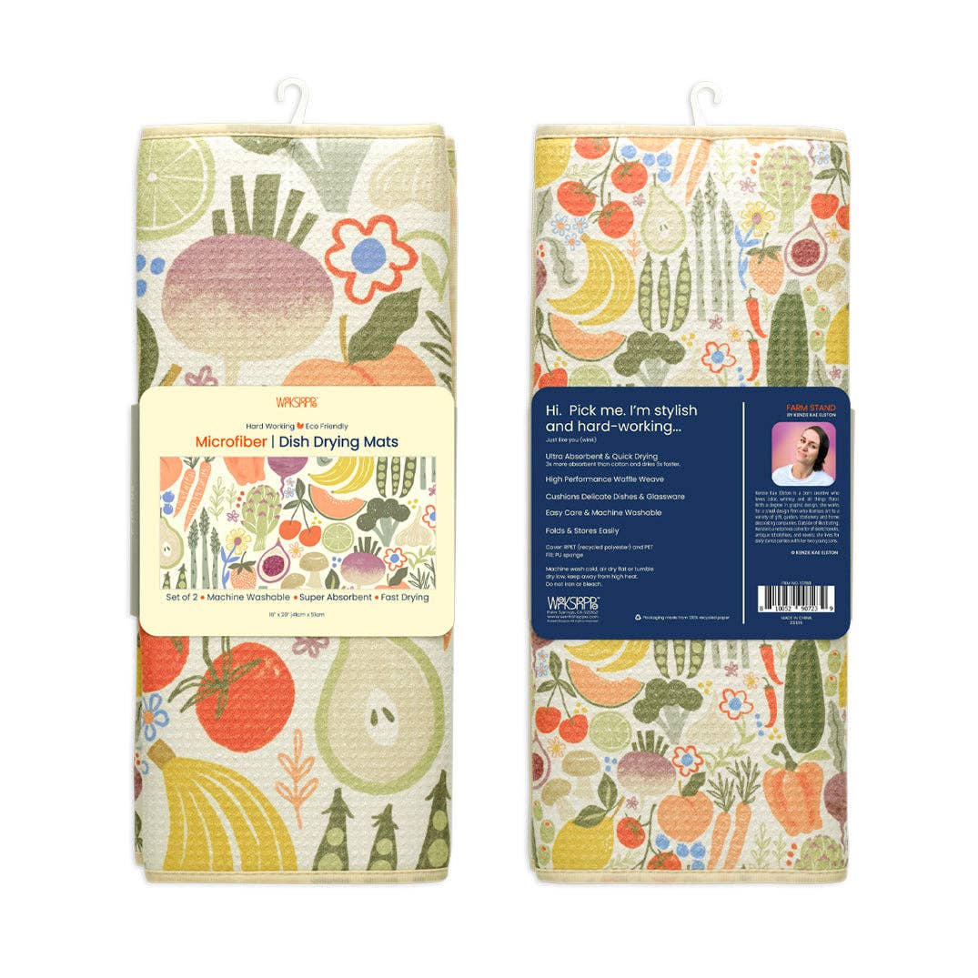 Farm Stand Microfiber Dish Drying Mats, Machine Washable - The Preppy Bunny
