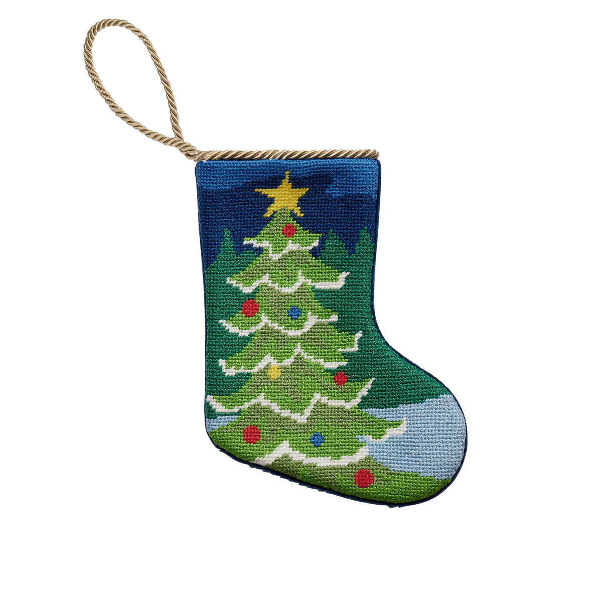 Christmas Tree Embroidered Mini Stocking - The Preppy Bunny