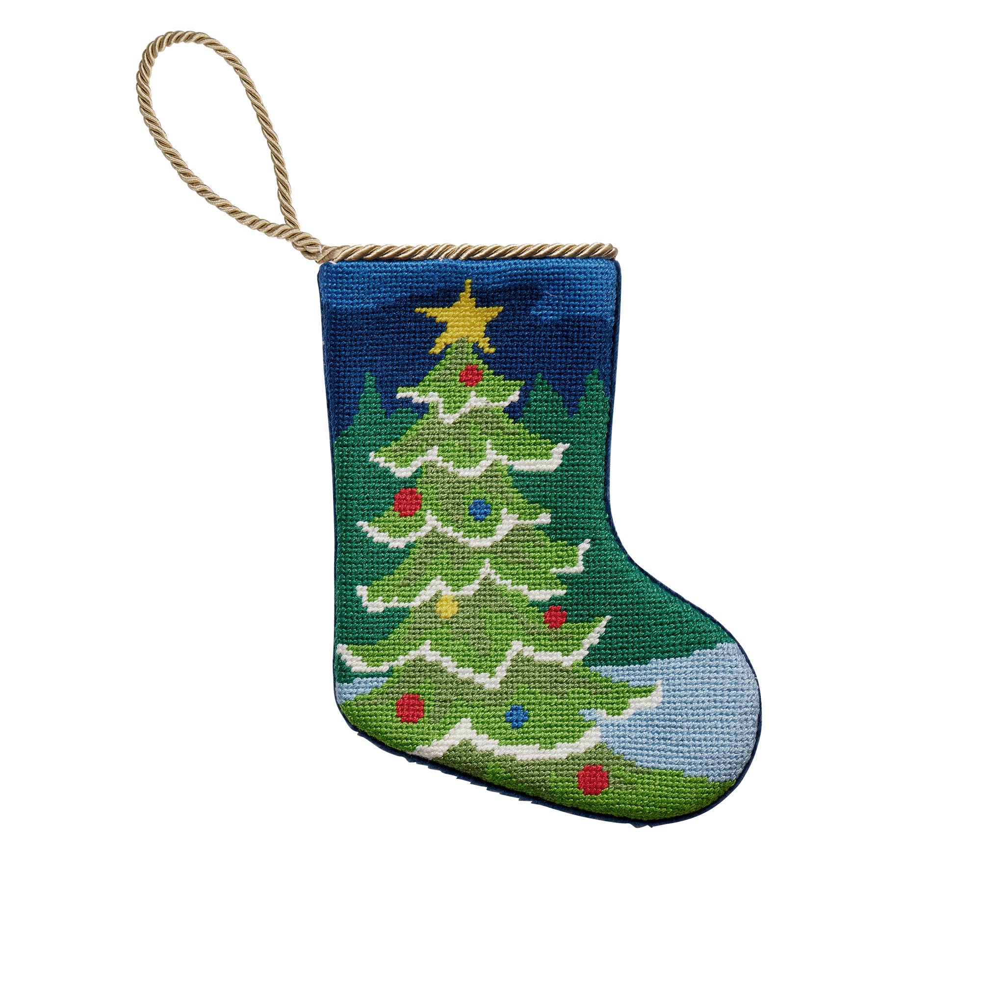 Christmas Tree Embroidered Mini Stocking - The Preppy Bunny