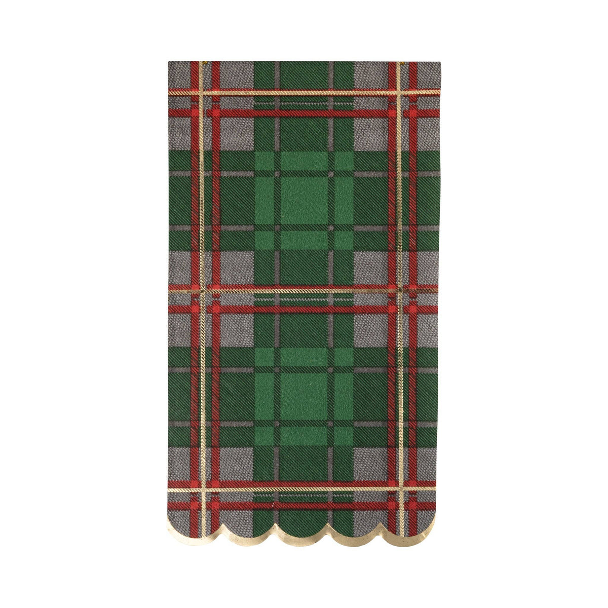 Green Christmas Plaid Paper Dinner Napkins - The Preppy Bunny