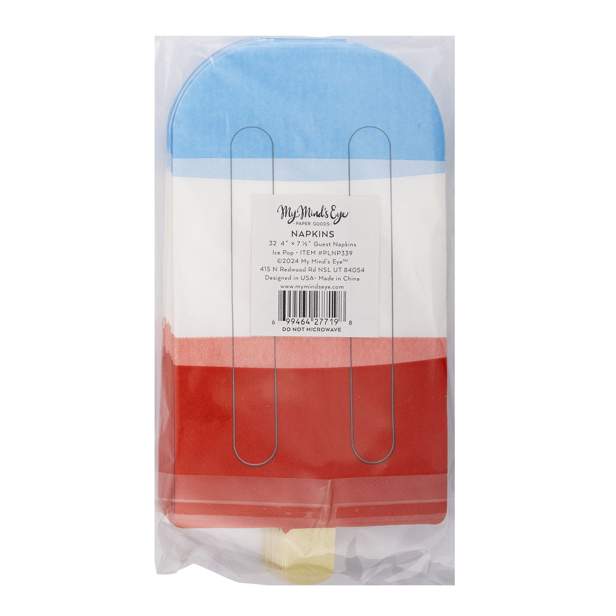 Red White Blue Ice Pop Shaped Paper Guest Napkins - The Preppy Bunny
