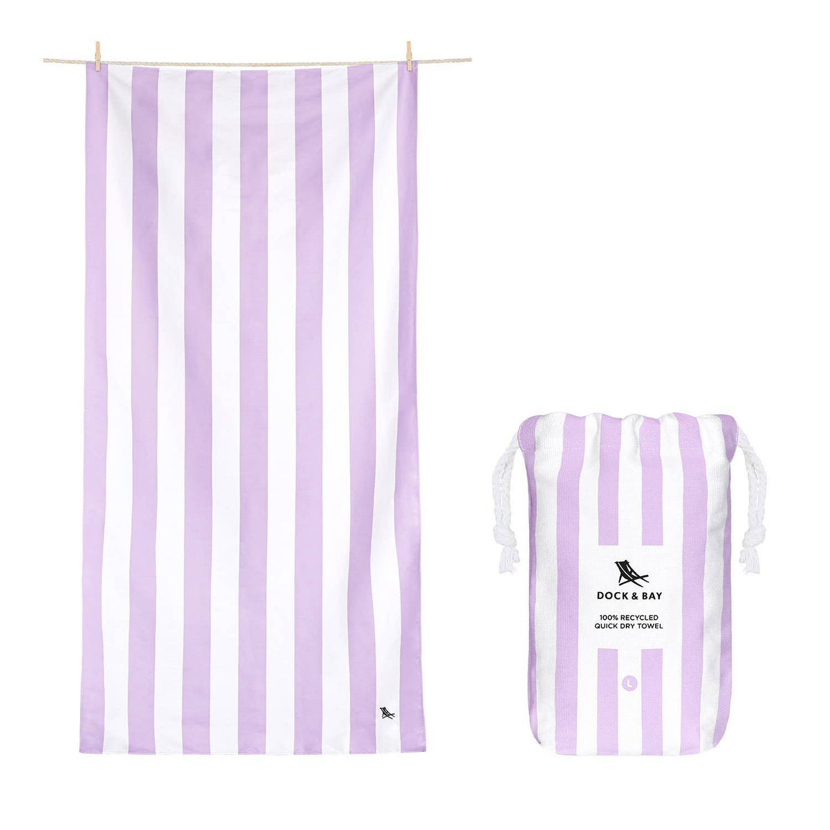Cabana Stripe in Lombok Lilac Beach Towel - 2 sizes available - The Preppy Bunny