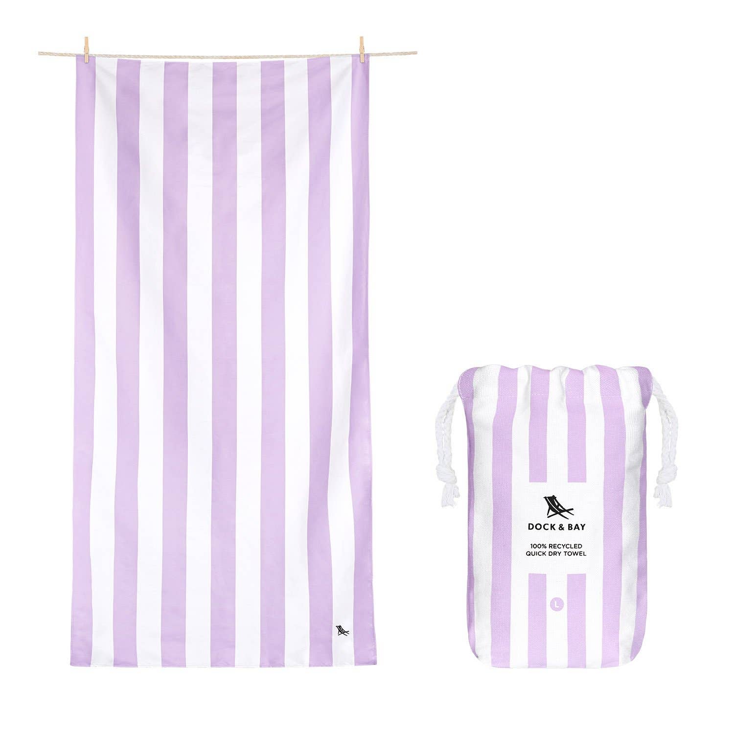 Cabana Stripe in Lombok Lilac Beach Towel - 2 sizes available - The Preppy Bunny