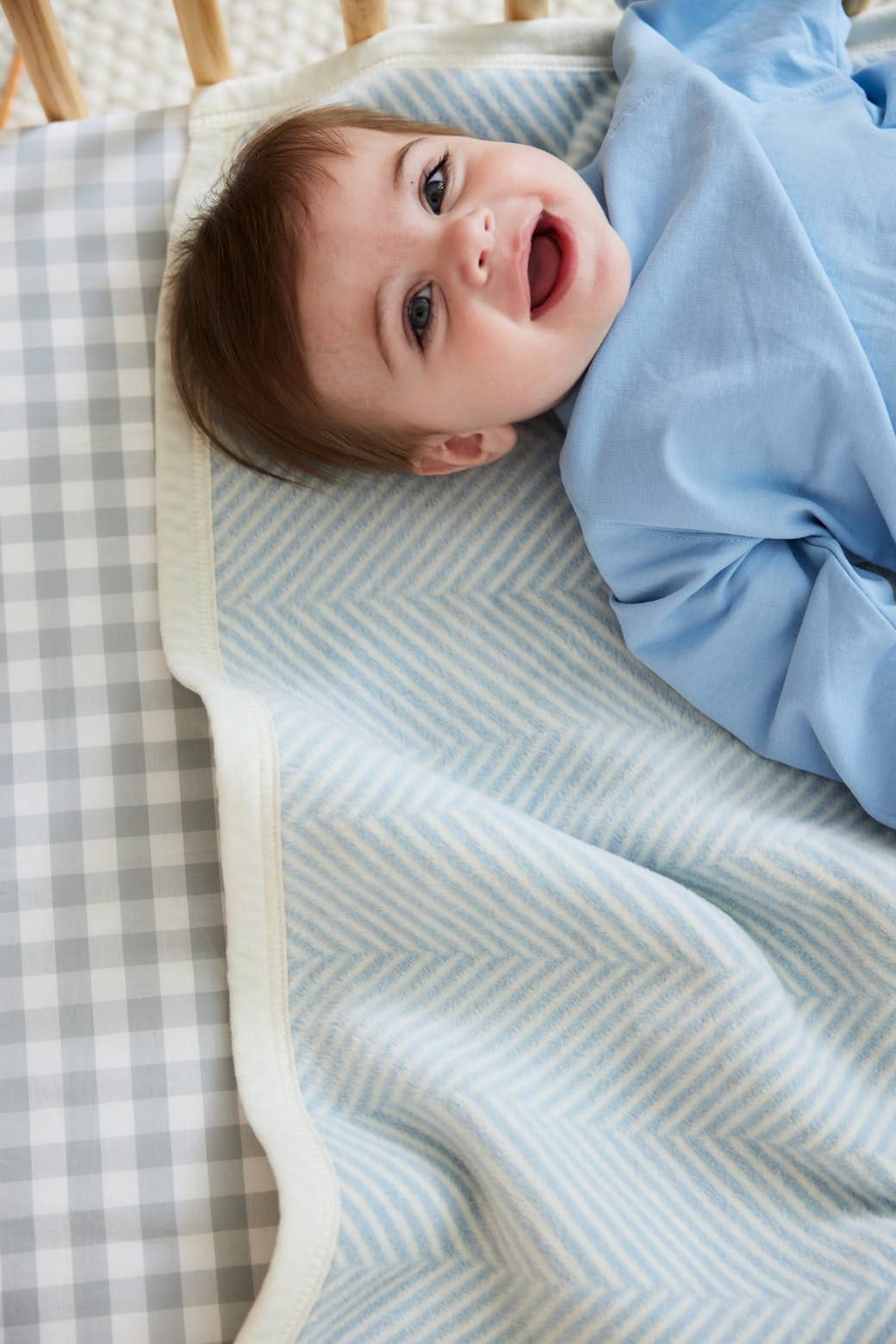 Harborview Herringbone Sky Mini Blanket ChappyWrap