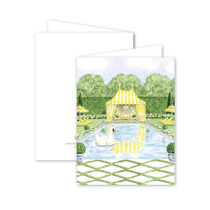 Poolside Cabana Greeting Card - The Preppy Bunny