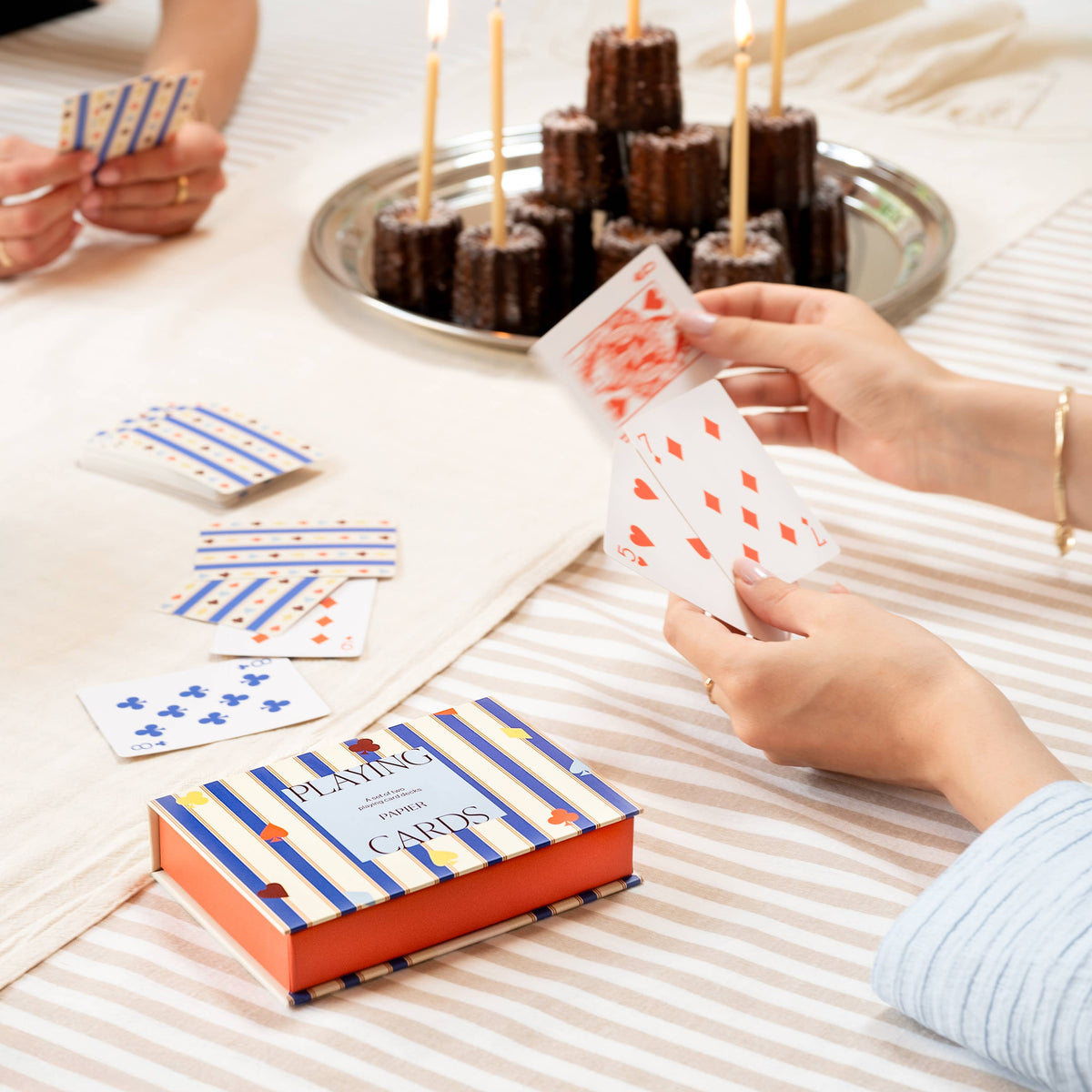 Playing Card Game, Set of 2 - Suits & Stripes