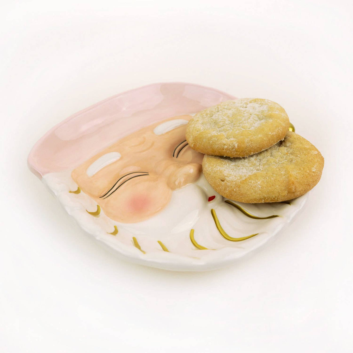 Pink Hat Santa Dessert Plate