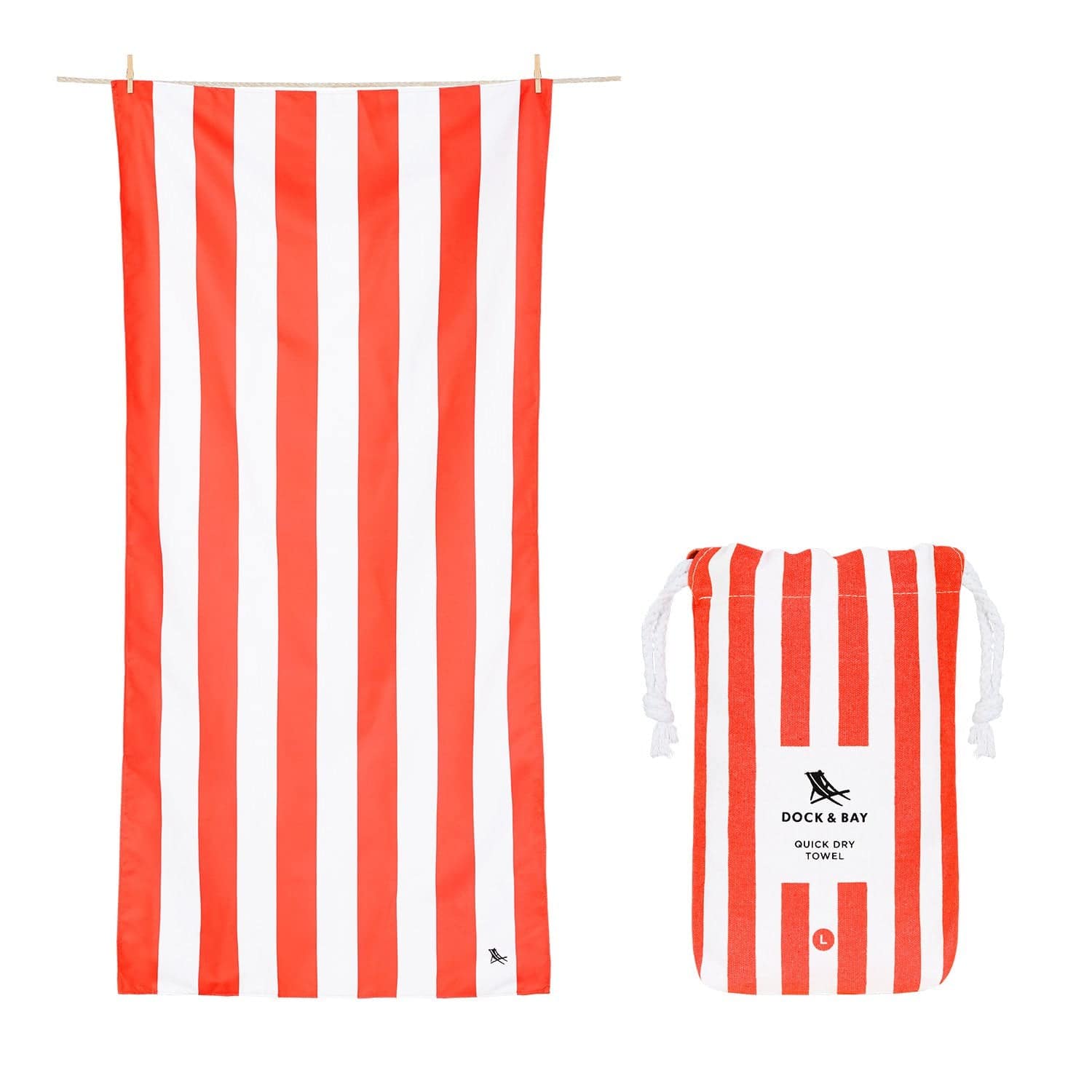 Cabana Stripe Coral/Red Beach Towel - 2 sizes - The Preppy Bunny