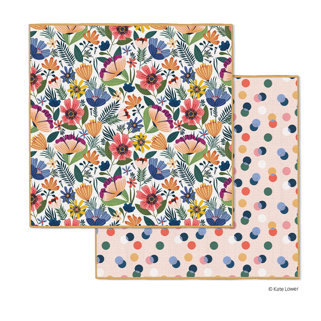 Field of Flowers Microfiber Dishcloths, Eco-Friendly Towels - The Preppy Bunny