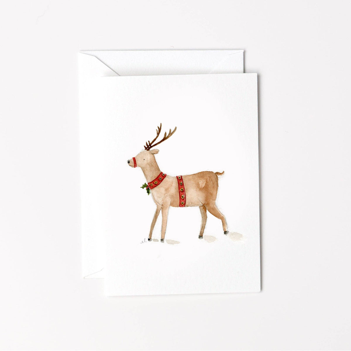 Reindeer bells mini notecard