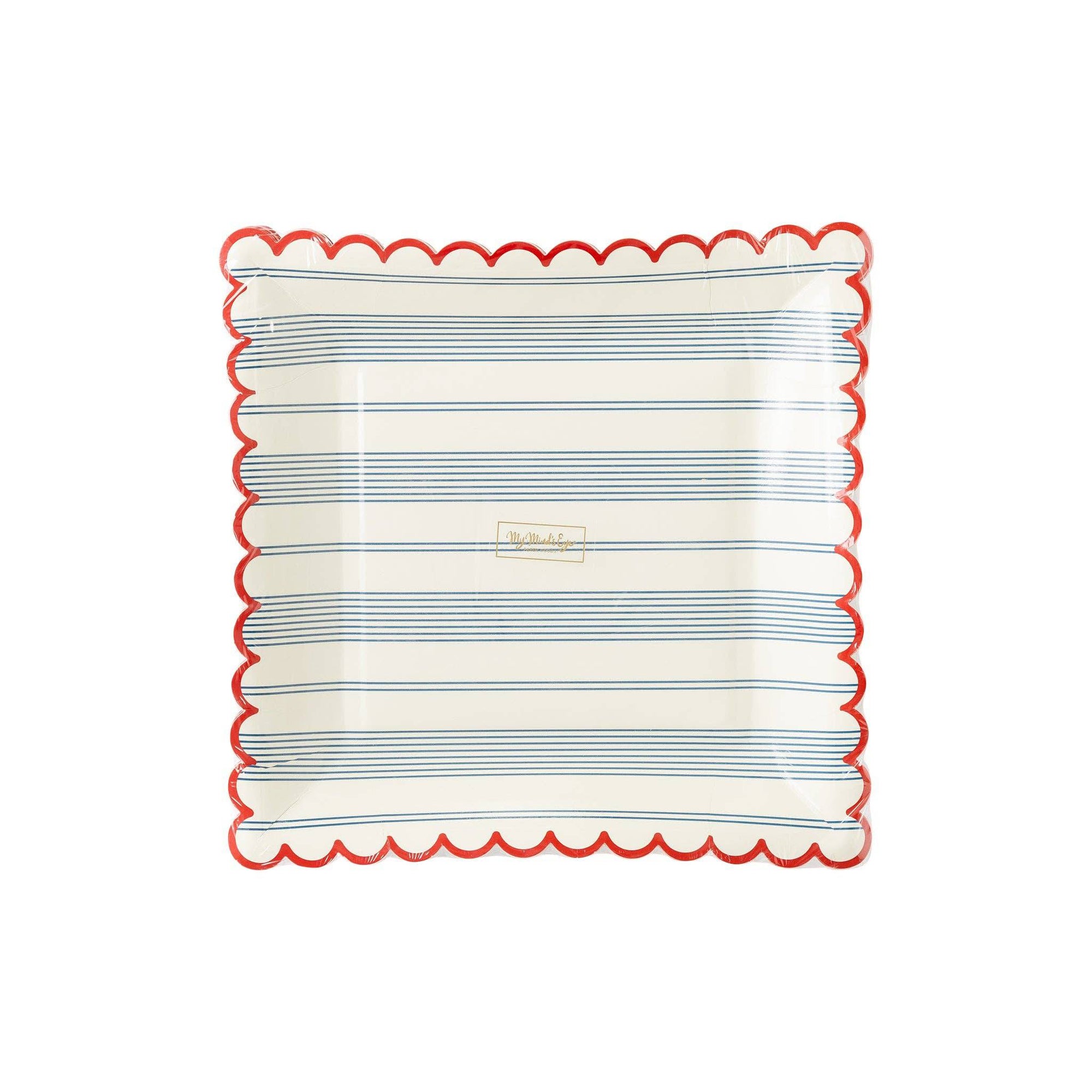 Striped Scallop Paper Plates - The Preppy Bunny