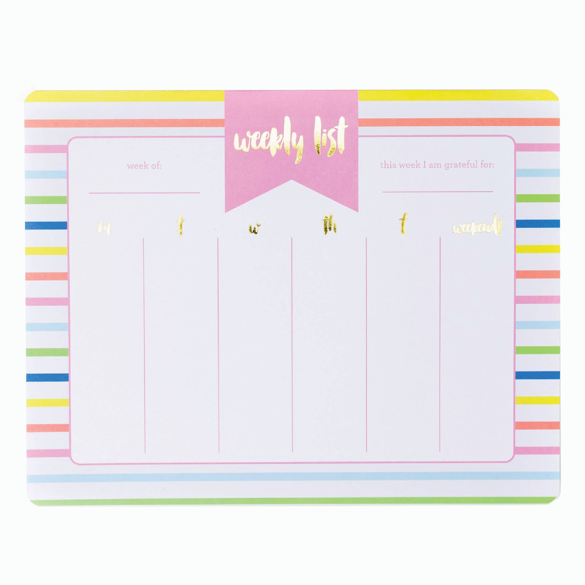 Striped Weekly List Pad Planner - The Preppy Bunny