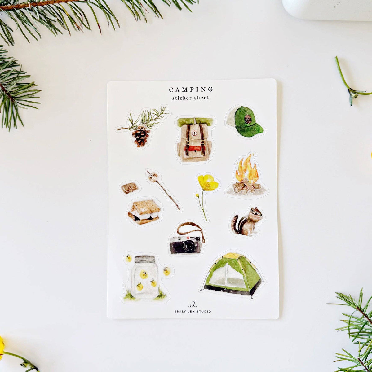 Camping sticker sheets - The Preppy Bunny