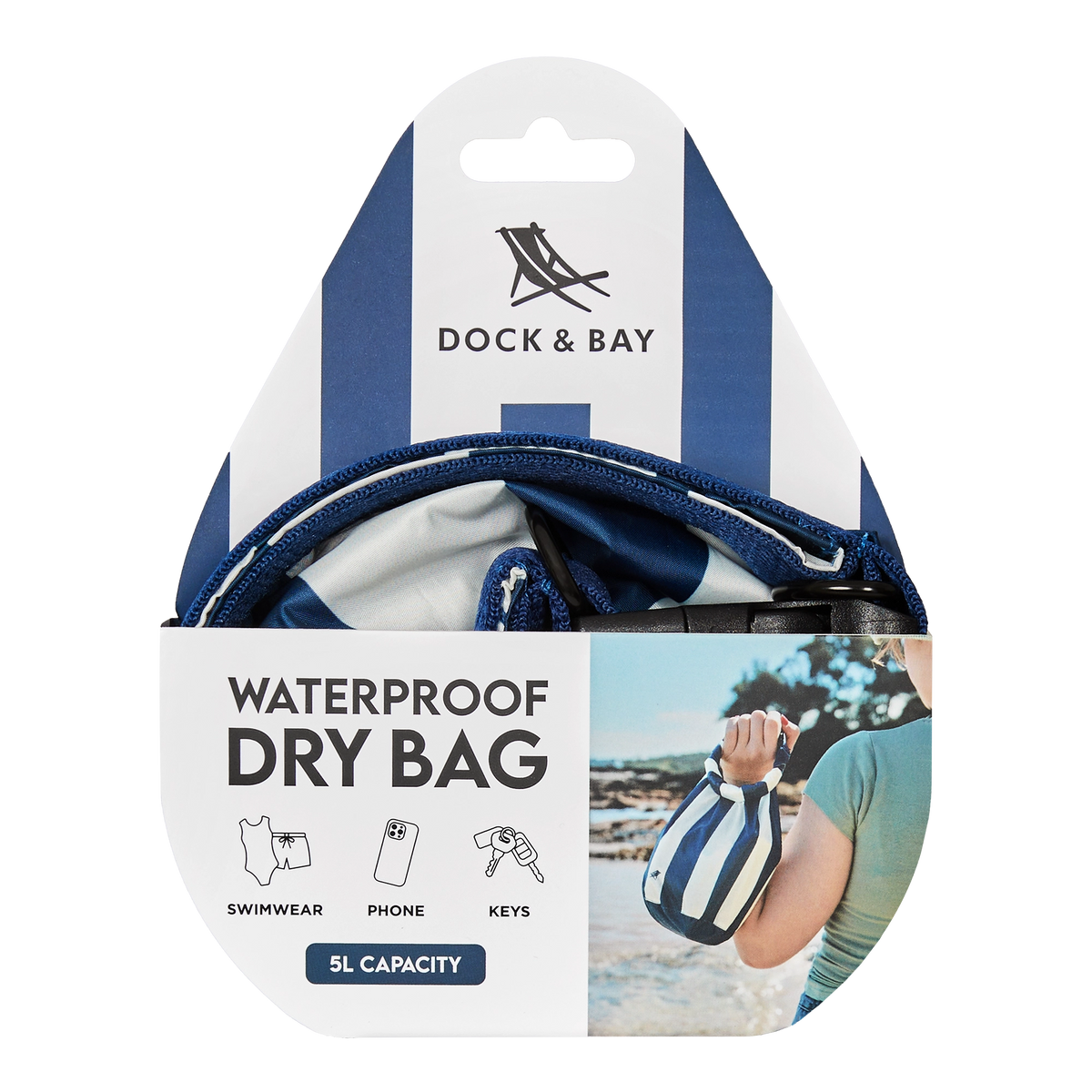 Small Waterproof Dry Bag, 5L Capacity - Whitsunday Blue - The Preppy Bunny