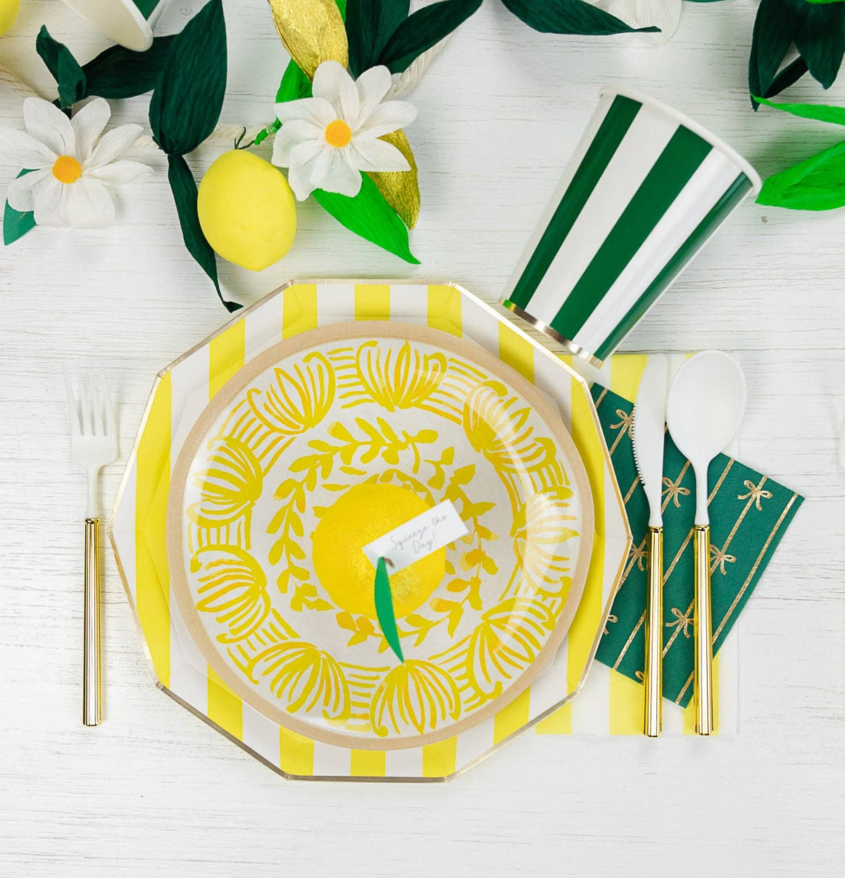 Yellow Cabana Stripe Paper Guest Towels - The Preppy Bunny
