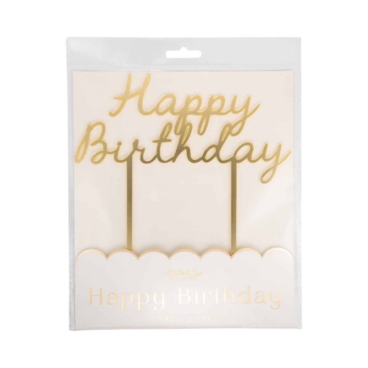 Gold Happy Birthday Cake Topper - The Preppy Bunny