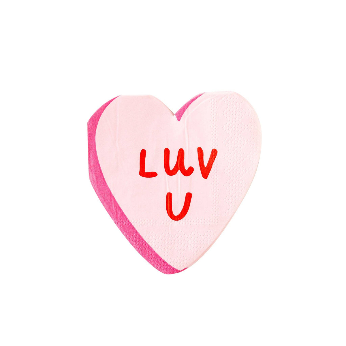 Luv U Heart Shaped Paper Napkins - The Preppy Bunny