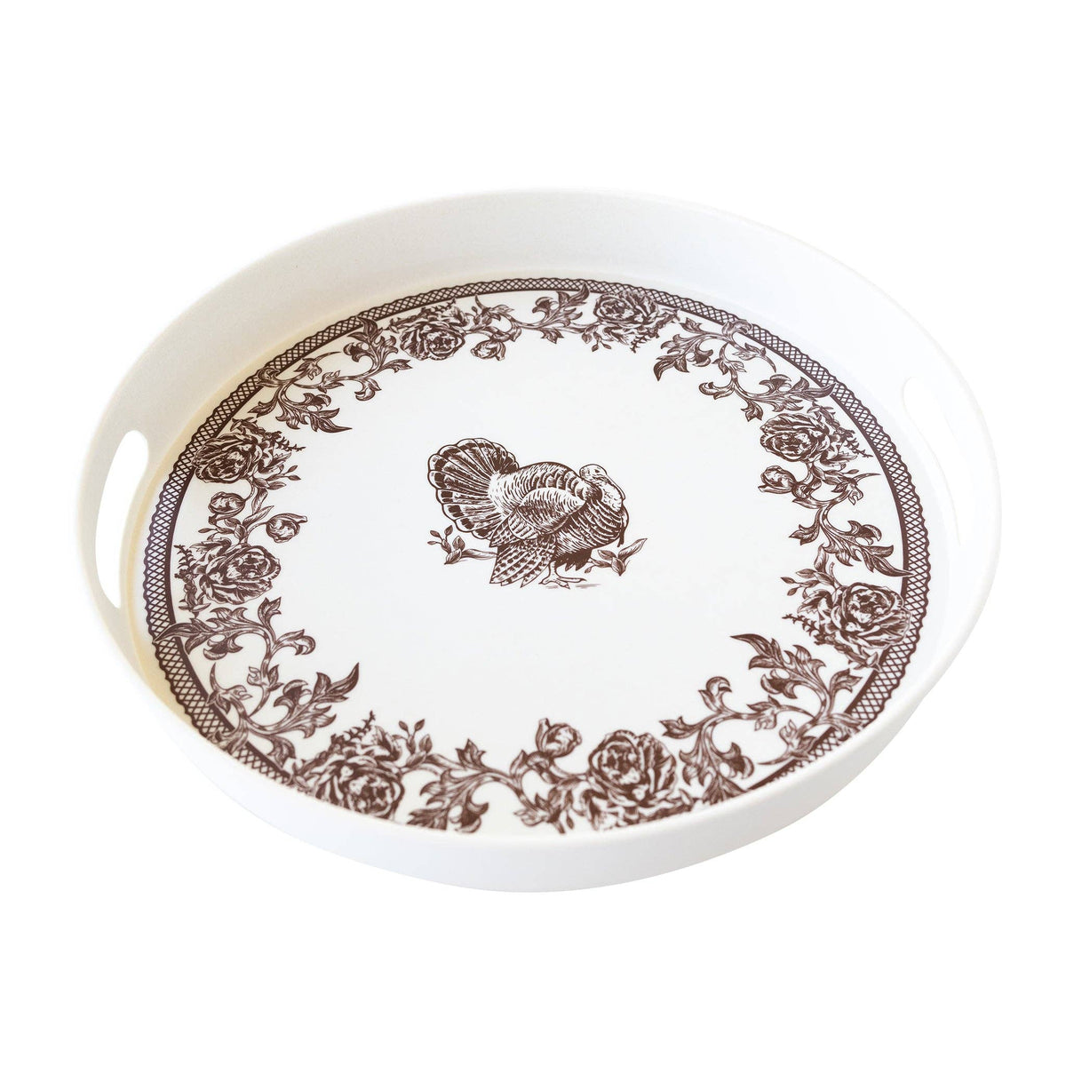 Turkey Reusable Bamboo Round Serving Tray - The Preppy Bunny