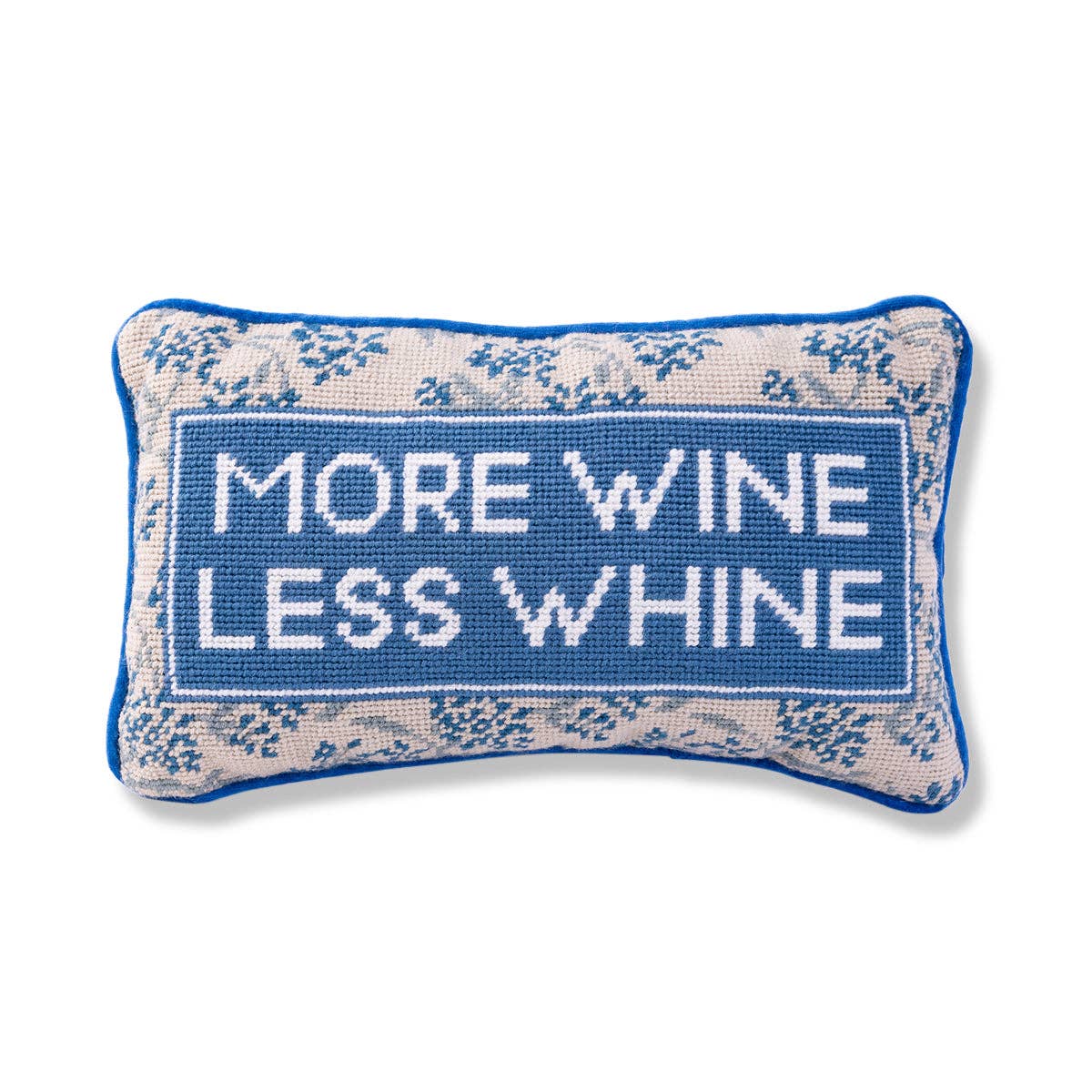 More Wine Needlepoint Pillow - The Preppy Bunny