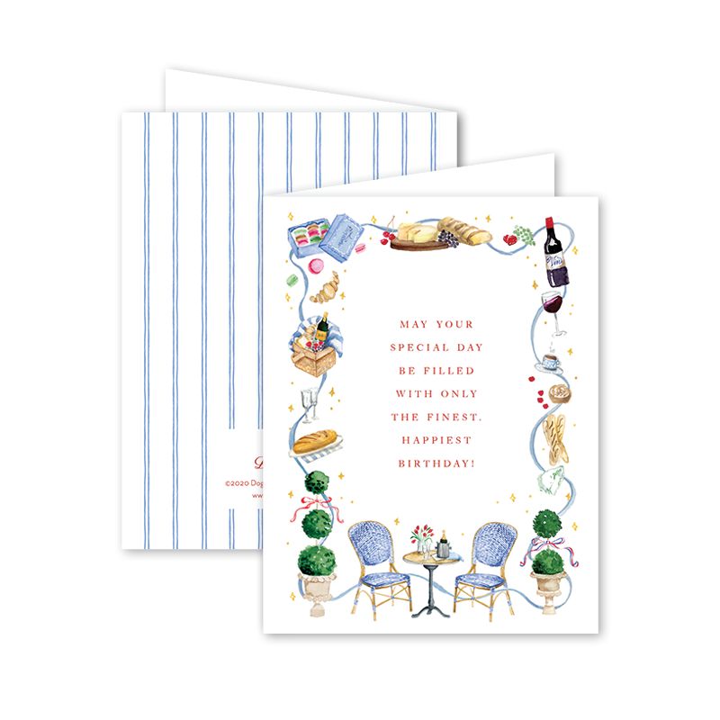 Parisian Picnic Birthday Greeting Card