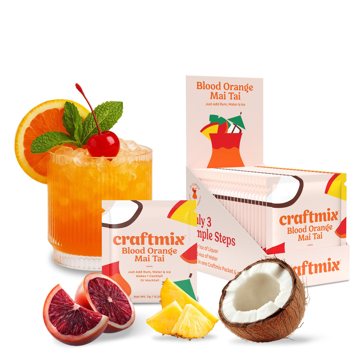 Blood Orange Mai Tai Cocktail / Mocktail Mixer - Single Serving