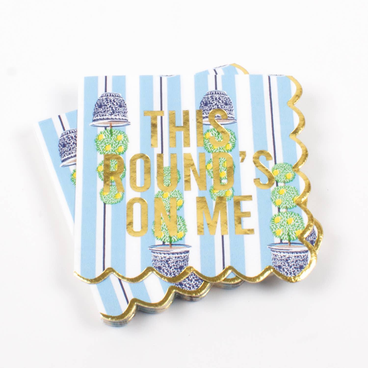 Topiary Paper Beverage Napkins - The Preppy Bunny